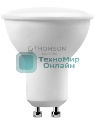 Лампа cветодиодная LED Thomson TH-B2327 GU10, полусфера, 8Вт, 6500К, белый холодный, 1 шт.
