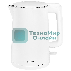 Чайник электрический Candy CK-102 1.5л. 2200Вт белый корпус: нерж.сталь/пластик