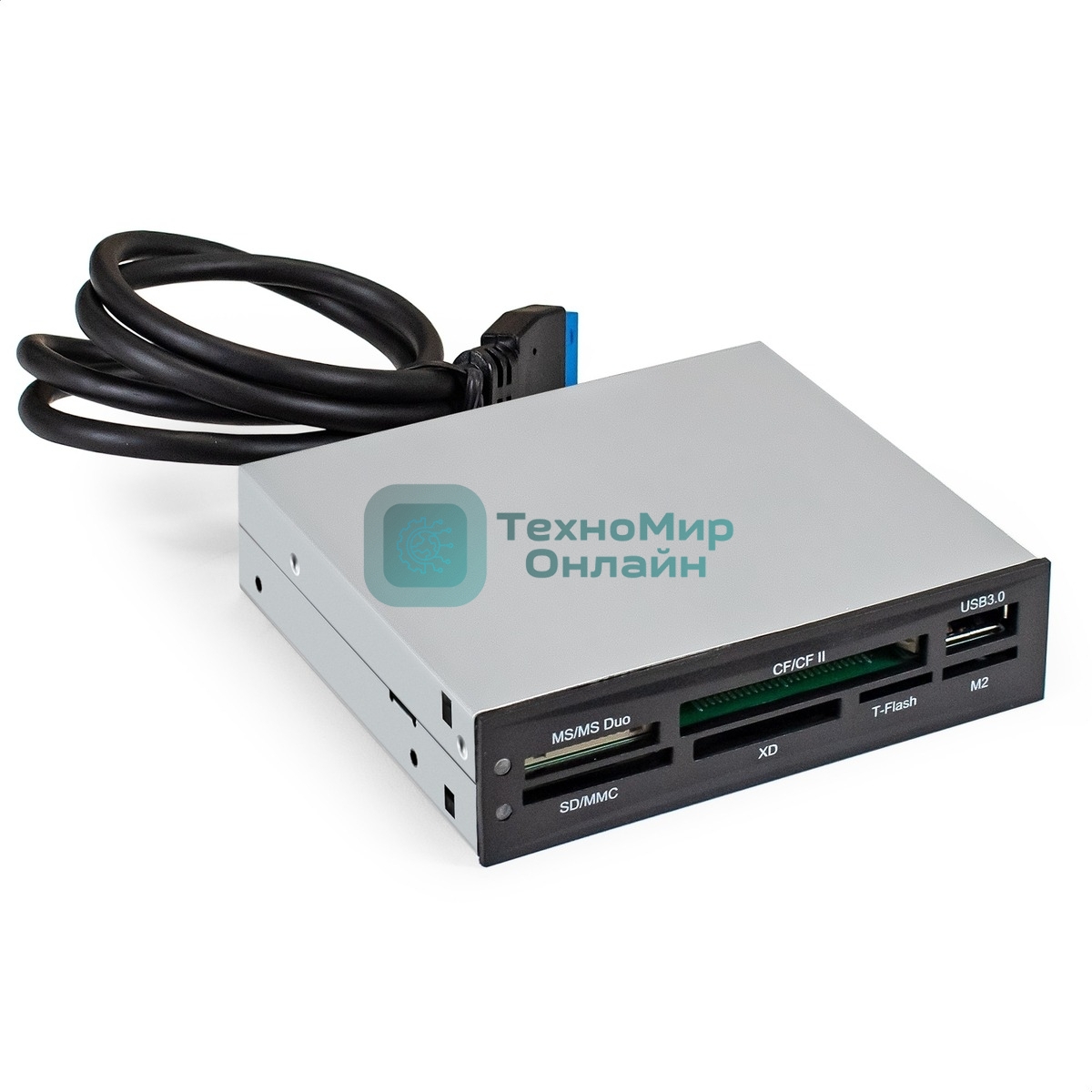 Кард-ридер ExeGate CR-415/черный/CF/SD/MMC/MS/MS Duo/MS Pro/T-Flash/USB 2.0/металл