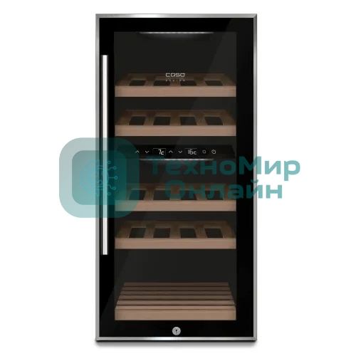 Винный шкаф CASO WineComfort 24 черный, 2 отсека, 24 бут., класс G