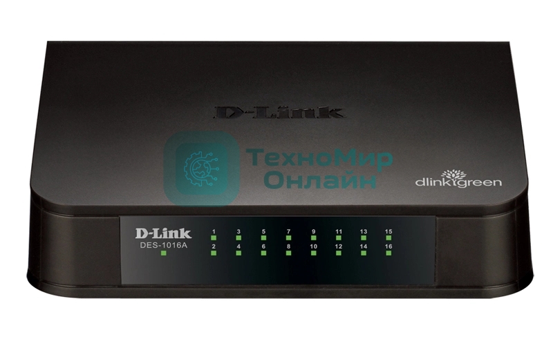 Коммутатор D-Link DES-1016A, 16×100 Мбит/с, неуправляемый