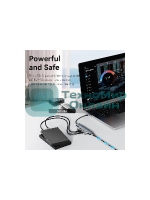USB-концентратор Vention OTG USB 3.2 Gen 2 Type-C на 4 USB порта + USB-C PD Серый - 0.15м.