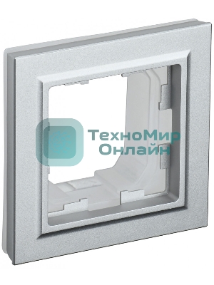 Рамка 1-местная IEK BRITE РУ-1-БрА-4 (BR-M12-44-K47) IP44 4 алюминий
