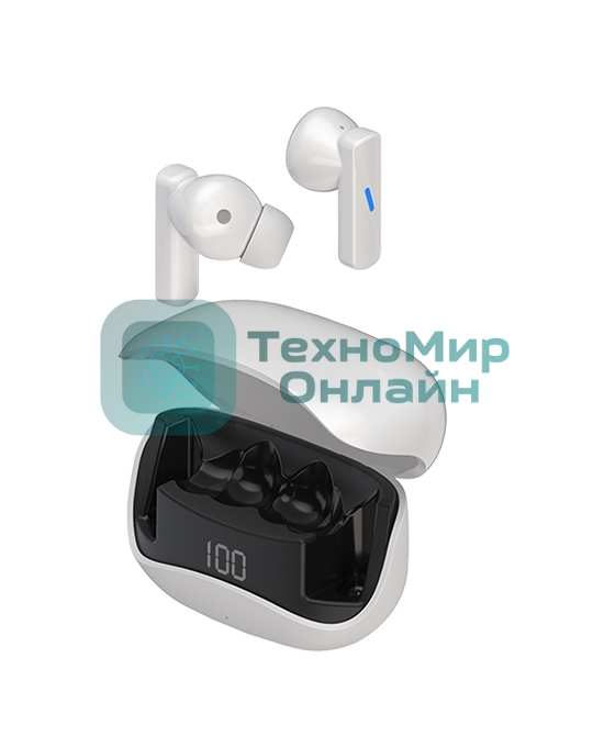 Беспроводные наушники Maxvi MHF-120BT белые TWS\LCD\Sensor\200мАч\5.4\кабель Type-C