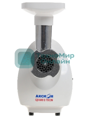 Мясорубка электрическая Аксион М25.02 белый, 1500 Вт, 1.7 кг/мин, защита от перегрузки, насадки - 7