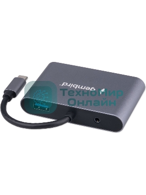 USB-концентратор Gembird UHB-D8, USB Type-C, PD100W, Jack 3,5, HDMI, VGA, USB Type-C
