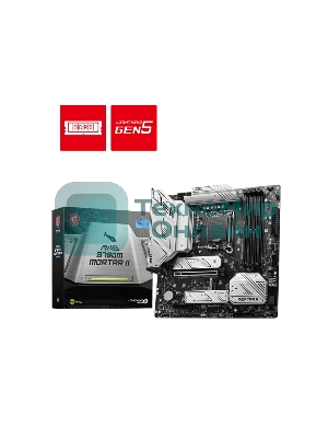 Материнская плата MSI MAG B760M MORTAR II, LGA 1700, Intel B760, 4xDDR5, 4xSATA, 3xM.2, 1xPCIe 5.0 x16, 1xPCIe 4.0 x4, 1xHDMI, 1xDP, 1xUSB Type-C, 1x2.5Gb LAN, 3xUSB-A 2.0, 3xUSB-A 3.2 Gen 2, 5x3.5 мм, 7.1, mATX