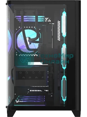 Компьютерный корпус AeroCool/Formula Crystal U2 Floe черный без БП ATX 1xUSB 2.0 1xUSB 3.0 1xUSB3.1 audio bott PSU