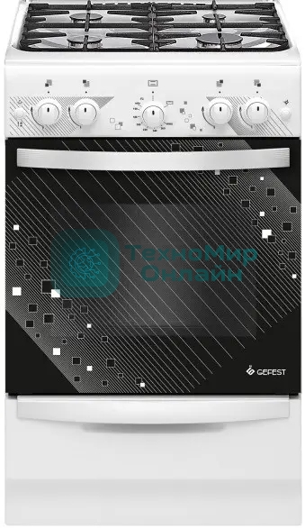 Плита газовая Gefest ПГ 5100-02 0309 белый, конфорок 4 шт, духовка 52 л, 50 см x 85 см x 58.5 см