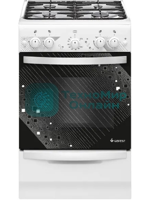 Плита газовая Gefest ПГ 5100-02 0309 белый, конфорок 4 шт, духовка 52 л, 50 см x 85 см x 58.5 см