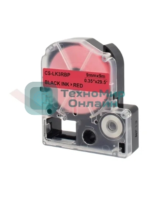 Картридж ленточный Cactus CS-LK3RBP черный, 9мм, 9м для Epson LW300/LW400/LW700/LW600P/LW1000P/K400/Z700/Z900