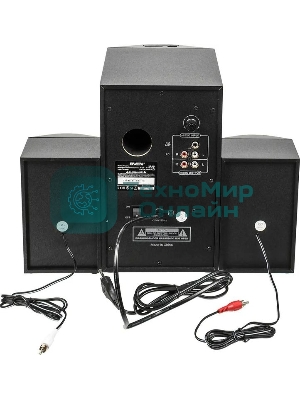 Колонки SVEN AC MS -304, черный Акустическая система, беспроводная передача сигнала по Bluetooth, суммарная мощность (RMS), Вт - 40, выходная мощность (RMS), Вт - сабвуфер: 20, сателлиты: 20 (2 х10), частотный диапазон, Гц - сабвуфер: 40 – 150, сателлиты: 150 – 20 000, размеры динамиков, мм - сабвуфер: O 128, воспроизведение с USB flash и SD card памяти, встроенное FM-радио, LED-дисплей, пульт ДУ, материал корпуса сабвуфера и сателлитов – дерево (MDF).