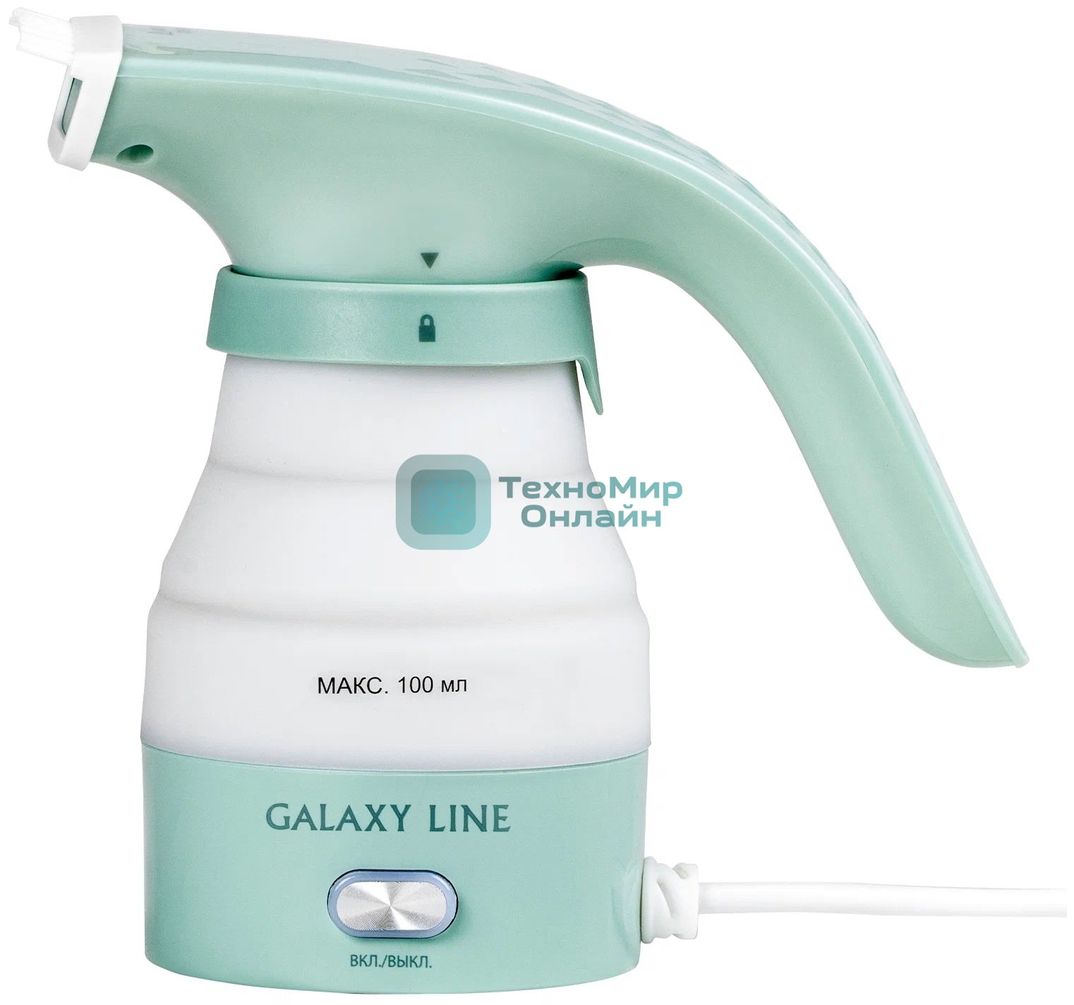 Отпариватель Galaxy Line GL 6197 бирюзовый, 700 Вт, 16 г/мин, 100 мл