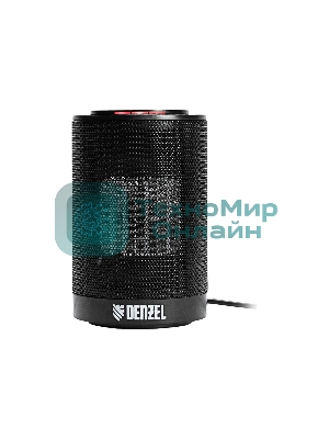 Тепловентилятор керамический Denzel DTFC-1200, черный, 600/1200 Вт, 12 м2, 3 режима, термостат