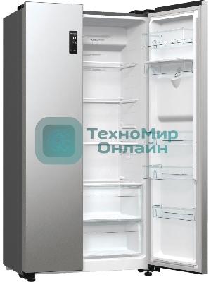 Холодильник Gorenje NRR9185EAXLWD серебристый двухкамерный 353/191л морозилка снизу, No Frost, Side by Side