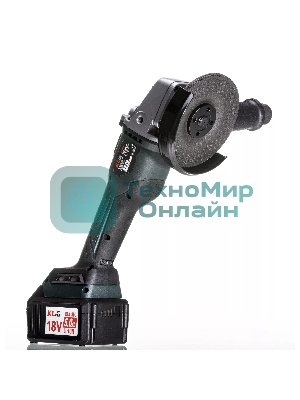 Угловая шлифовальная машина бесщеточная (болгарка) аккумуляторная KLPRO KLAT18BS-50 с регулеровкой оборотов (18В, Li-ion-2шт, 5.0Ач, 115мм, М14, 500-10000 об/мин З/У,в кейсе)