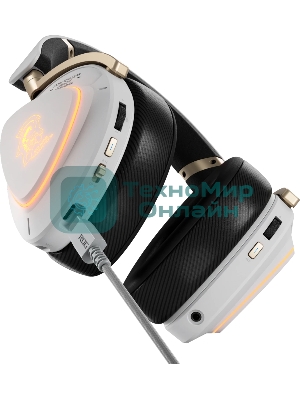 Гарнитура ASUS ROG Delta II KJP белый, беспроводная + проводная, Bluetooth, подсветка, совместимость с PS5, Xbox