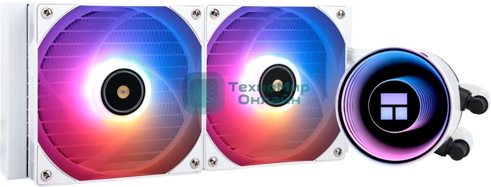 Водяное охлаждение для процессора Thermalright Frozen Notte 240 White ARGB V2 белый (240мм, ARGB/ Fans: 2x120мм, 72.37CFM, 27.7dBA, 2000RPM/ Pump height 54мм, 28dBA, 5300RPM, Rad thickness 27мм/ S: 1200, 1700, 1851, 2011, 2066, 115X, AM2, AM2+, AM3, AM3+, AM4, AM5, FM1, FM2, FM2+)