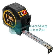 Лазерный дальномер с рулеткой Denzel LT-40, 5м x 19 мм, дальномер 40м, автомат. фиксация