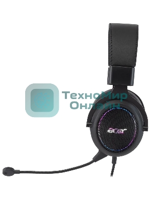 Гарнитура Acer AHW120 чёрный, проводная, USB, подсветка