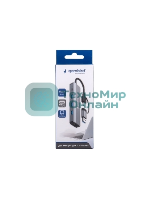 Док-станция Gembird UHB-D7, USB Type-C + USB, 3хUSB3.1, Type-C, RJ45, USB