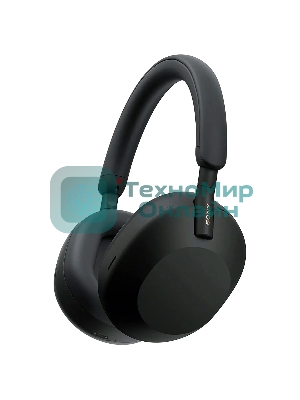 Беспроводные/проводные наушники Sony WH-1000XM5 черный, полноразмерные, Bluetooth + проводной, активное шумоподавление, до 30 ч