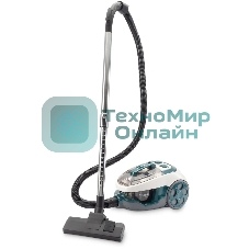 Пылесос Hyundai HYV-C3500 белый/бирюзовый, 380/2220 Вт, уборка сухая, пылесборник контейнер 2.5 л