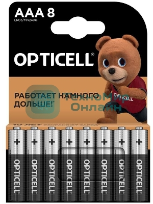 Элемент питания алкалиновый AAA/LR03 (блист. 8шт) Basic Opticell 5051009