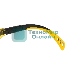 Очки защитные открытые Denzel поликарбонатные, увеличенная желтая линза, регулируемые дужки