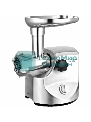 Мясорубка электрическая Pullman PL-PRO3500 серебристый, 3500 Вт, 3.5 кг/мин, реверс, металлический лоток, насадки - 8