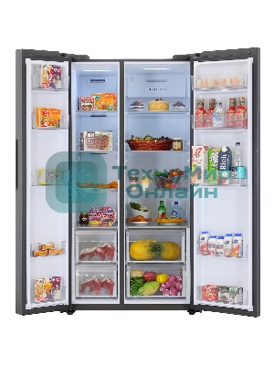 Холодильник Haier HRF-600DB7RU черный двухкамерный 388/210л морозилка сбоку, No Frost, Side by Side