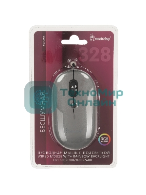 Мышь проводная SMARTBUY (SBM328G) 328 серый металлик
