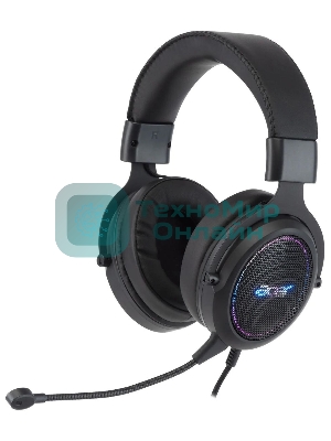Гарнитура Acer AHW120 чёрный, проводная, USB, подсветка