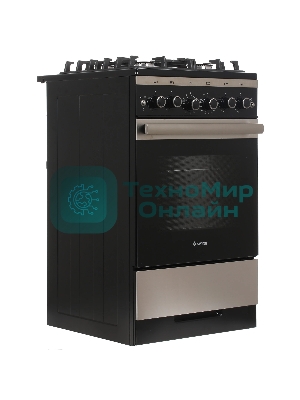 Плита газовая Gefest 5500-02 0069 серебристый/черный, конфорок 4 шт, духовка 52 л, 50 см x 85 см x 58.5 см