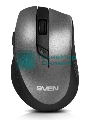 Мышь беспроводная SVEN RX-425W серый, 1600 dpi, радиоканал, USB, кнопки - 6