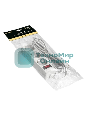 Удлинитель ExeGate EC-3-5W EX279353RUS белый, 5 м, евровилка, 3 розетки, 2200 Вт