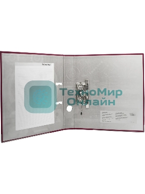 Папка-регистратор Silwerhof 2013375 A4 50мм, ПВХ/бумага бордовый, металлическая окантовка, сборная (упаковка: 2шт)