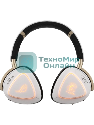 Гарнитура ASUS ROG Delta II KJP белый, беспроводная + проводная, Bluetooth, подсветка, совместимость с PS5, Xbox
