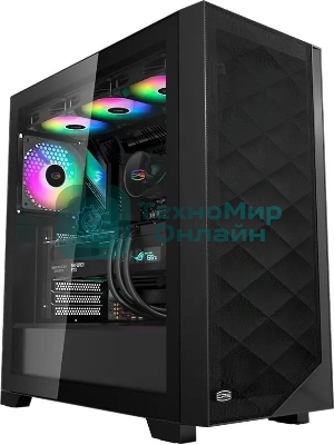 Компьютерный корпус PCCooler C3D510 BK ARGb, Tempered Glass Full Tower, Black, TG, 0.7 SPCC, 3x120мм ARGb E-ATX, ATX, mATX, mITX 170/390/410мм 2x2.5