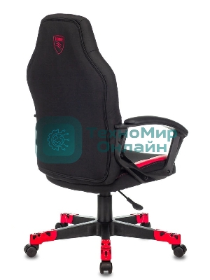 Кресло Zombie 10 черный/красный, экокожа, 120 кг, механизм качания