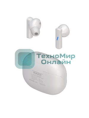 Беспроводные наушники Maxvi MHF-120BT белые TWS\LCD\Sensor\200мАч\5.4\кабель Type-C