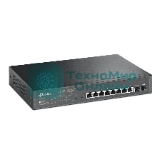 Коммутатор TP-Link JetStream 10-Port Gigabit Smart Switch with 8-Port PoE+, 8× Gigabit PoE+ Ports, 2× Gigabit SFP Slots, 802.3at/af, 150 W PoE Power, 1U 13-inch Rack-mountable Steel CaseIntegration with Omada SDN Controller, 802.1Q VLAN, STP/RSTP/MSTP, IGMP Snoopi
