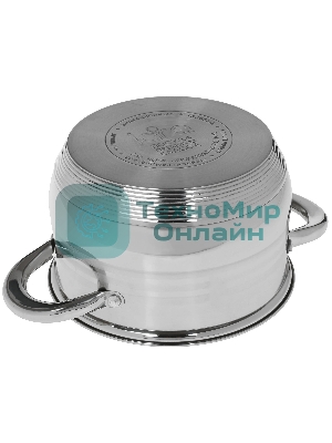 Кастрюля Lara LR02-581 SONATA 18x11,5 см, 2.9 л, 7-СТУПЕНЧАТОЕ ДНО, комбо-полировка, крышка, нержавеющая сталь