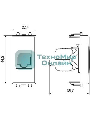 Розетка компьютерная DKC 4400661 1 модуль, Avanti 