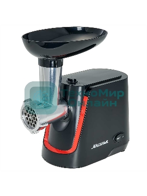 Мясорубка электрическая АКСИНЬЯ КС-2000 черный, 2000 Вт, 1.7 кг/мин, реверс, защита от перегрузки, насадки - 4