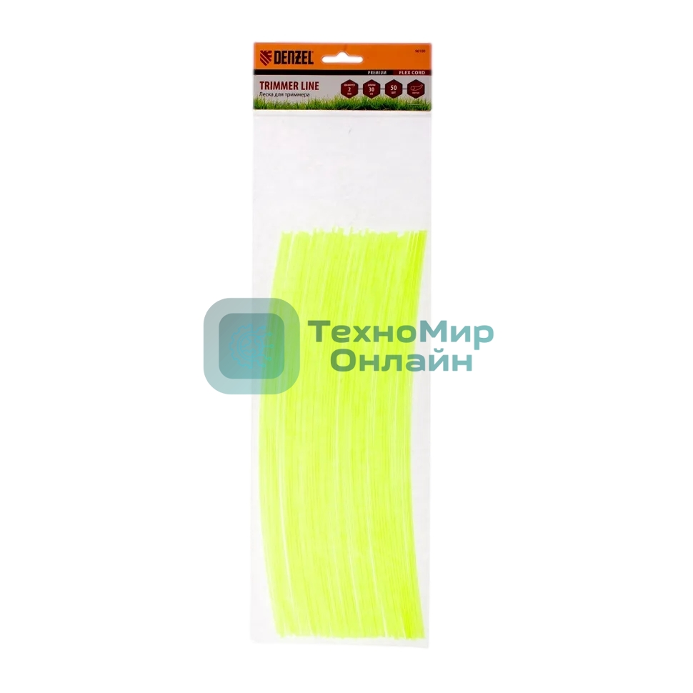 Леска для триммера Denzel круглая нарезанная 2 мм х 30 см 50 шт FLEX CORD