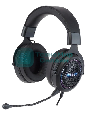 Гарнитура Acer AHW120 чёрный, проводная, USB, подсветка