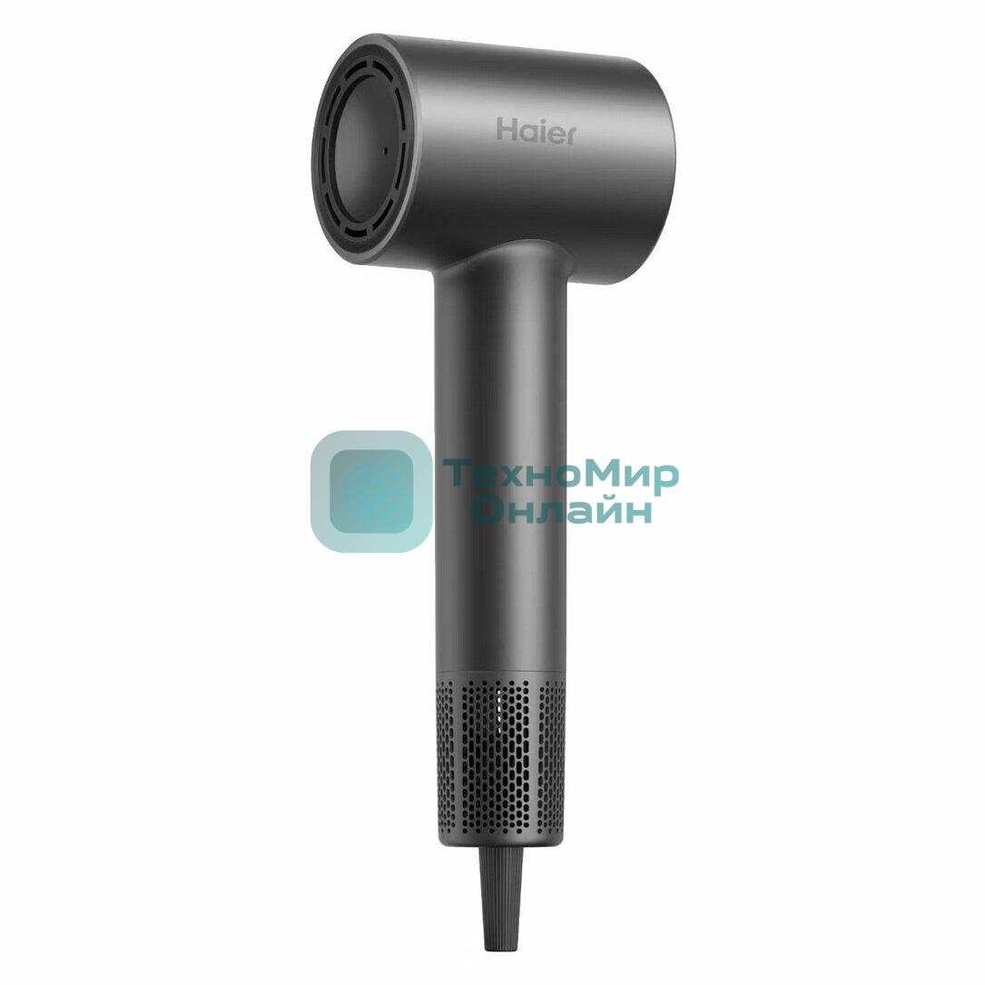 Фен Haier HHD-603 графитовый, 1600 Вт, компактный, ионизация