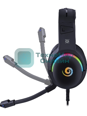 Гарнитура Defender Debor чёрный, проводная, USB, подсветка