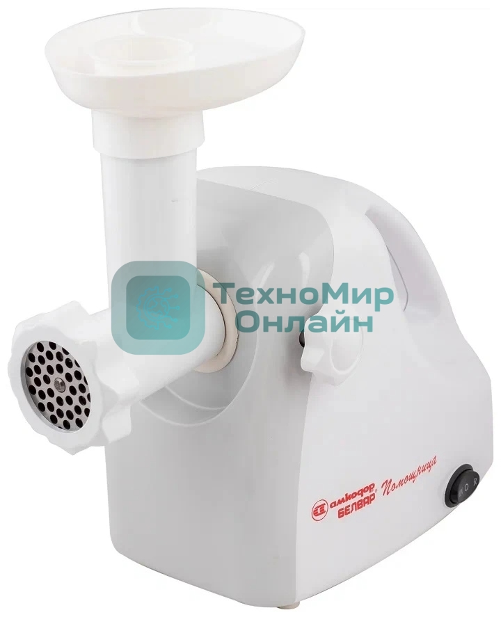 Мясорубка электрическая Белвар Помощница КЭМ-П2У 305-00 белый, 1800 Вт, 0.4 кг/мин, реверс, насадки - 8